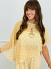 Yellow Polka Dot Cape Top & Pant Set (Reg.)