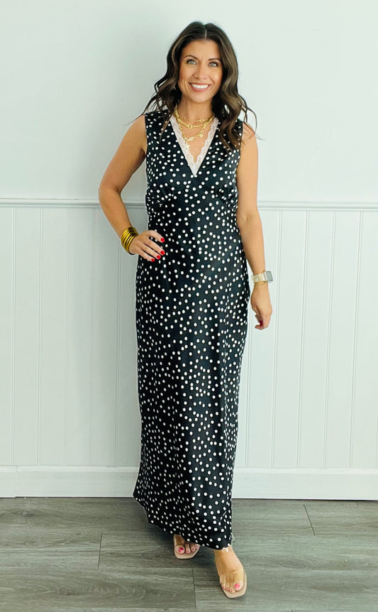 Polka Dot Perfection Sleeveless Maxi Dress (Reg)