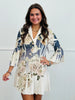 Navy Floral Faux Suede Blazer (Reg. and Plus)