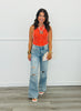 Orange Pearl Mesh Sleeveless Bodysuit (Reg.)
