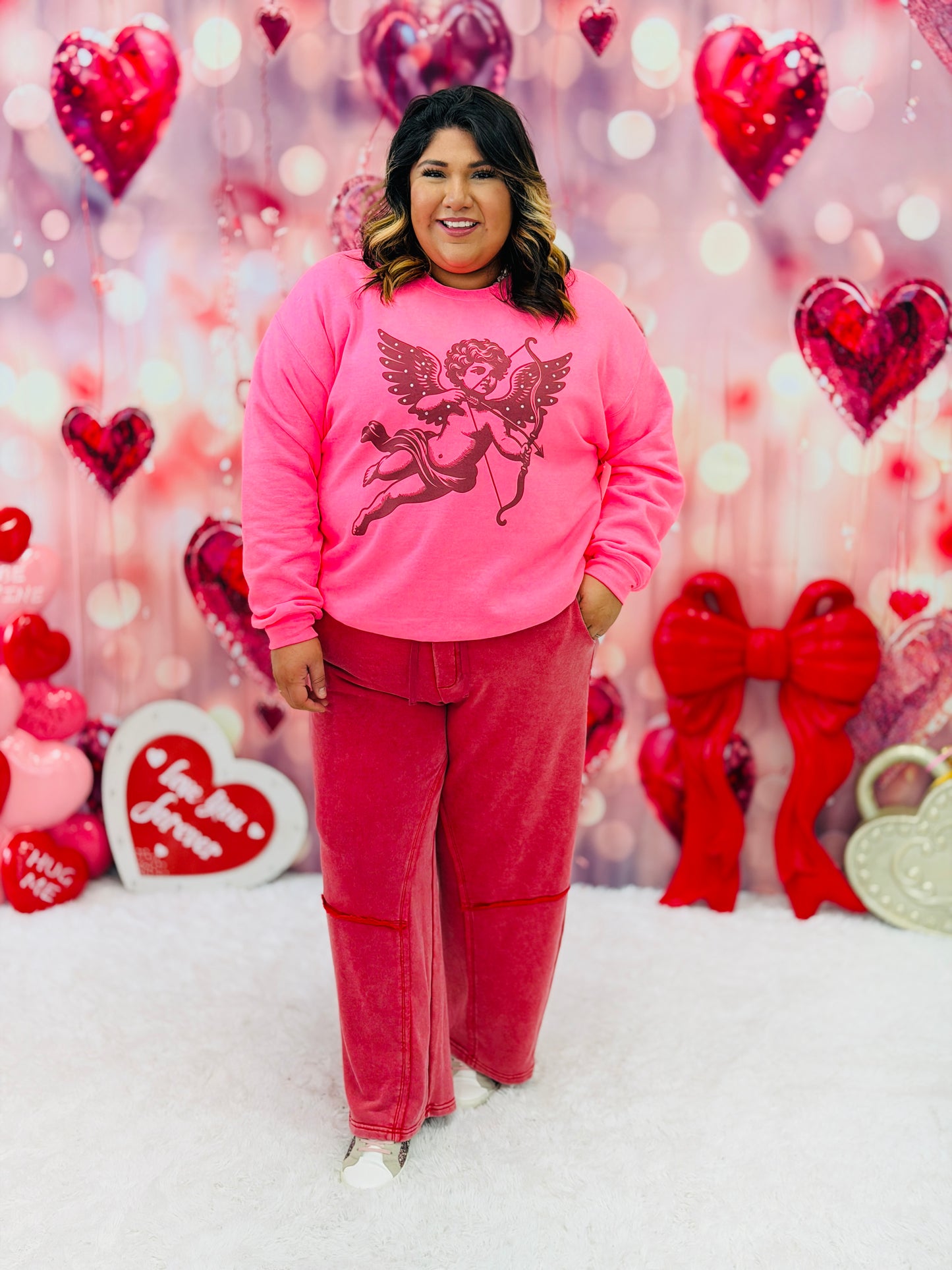 Cupid Valentine Rhinestone Sweatshirt (Reg. and Plus)