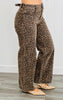 Leopard Print Mid Rise Pants (Reg.)