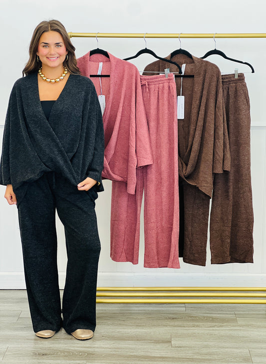 Dear Scarlett The Jenny Crossover Top & Pants Set (Reg. and Plus) - 3 Colors