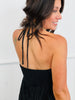 Black Plisse Halter Neck Dress (Reg.)