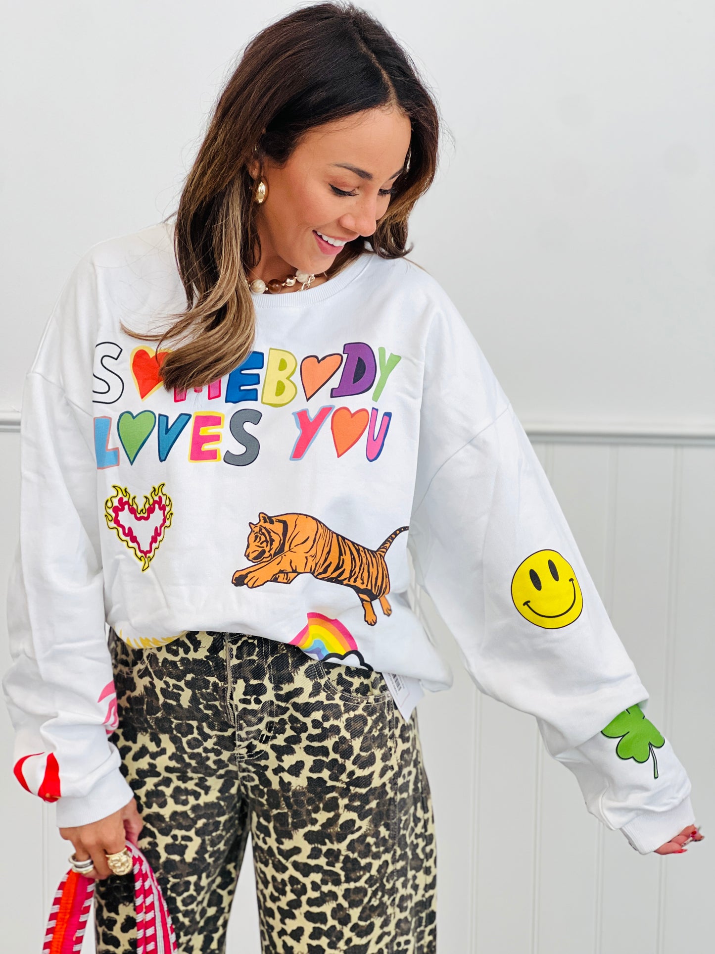 Ivory Somebody Loves You Graphic Sweatshirt (Reg.)