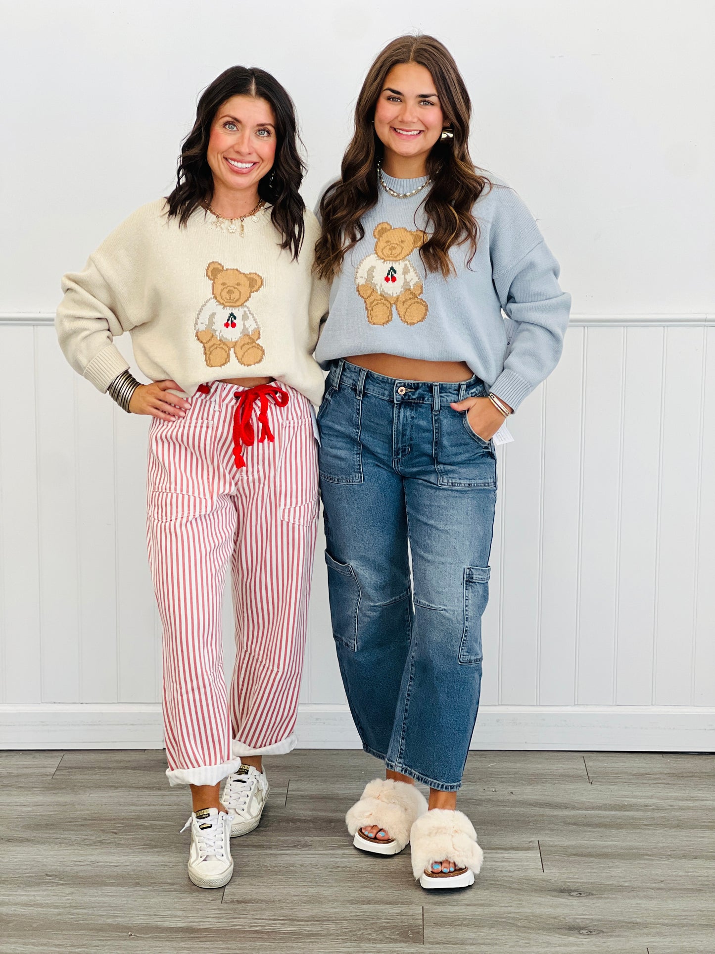 Teddy Bear Cherry Sweater (Reg)-2 Colors