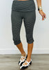 Foldover Waistband Stripe Capri Pants (Reg.)