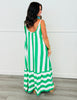Green & White Vertical Stripe Maxi Dress (Reg & Plus)