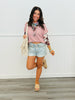 Mauve Split Neck Knit Sweater (Reg. and Plus)