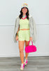Lime Cross Top & Shorts Set (Reg. and Plus)