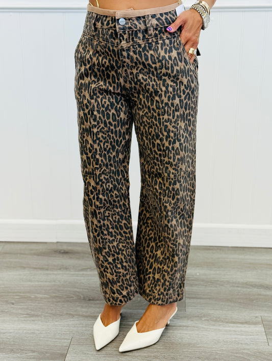 Risen Feeling Wild Leopard Mid Rise Ankle Jeans (Reg & Plus)