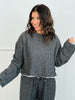 Black Limestone Speckled Fleece Top/Pant Set (Reg & Plus)