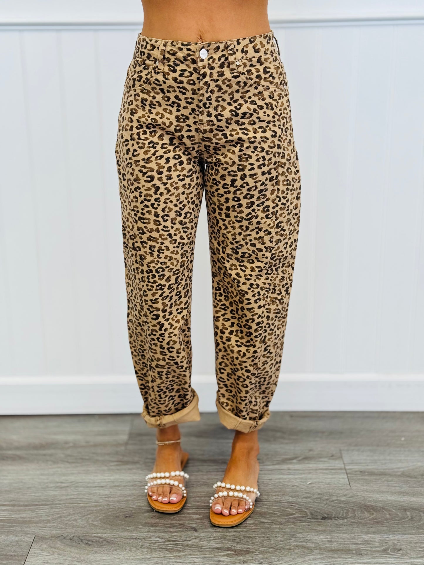 Risen Camel Wild About You Cuffed Barrel Jeans (Reg & Plus)