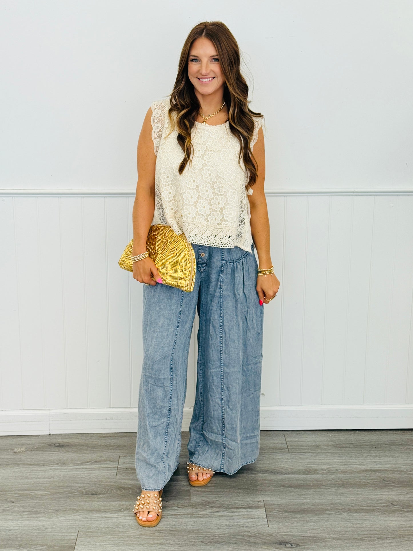 Indigo Mineral Washed Chambray Pants (Reg & Plus)