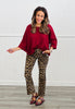 High Rise Leopard Print Kick Flare Jeans (Reg.)