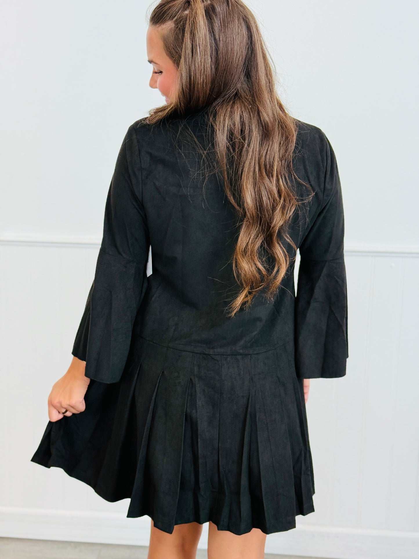 Black Faux Suede Blazer (Reg. and Plus)