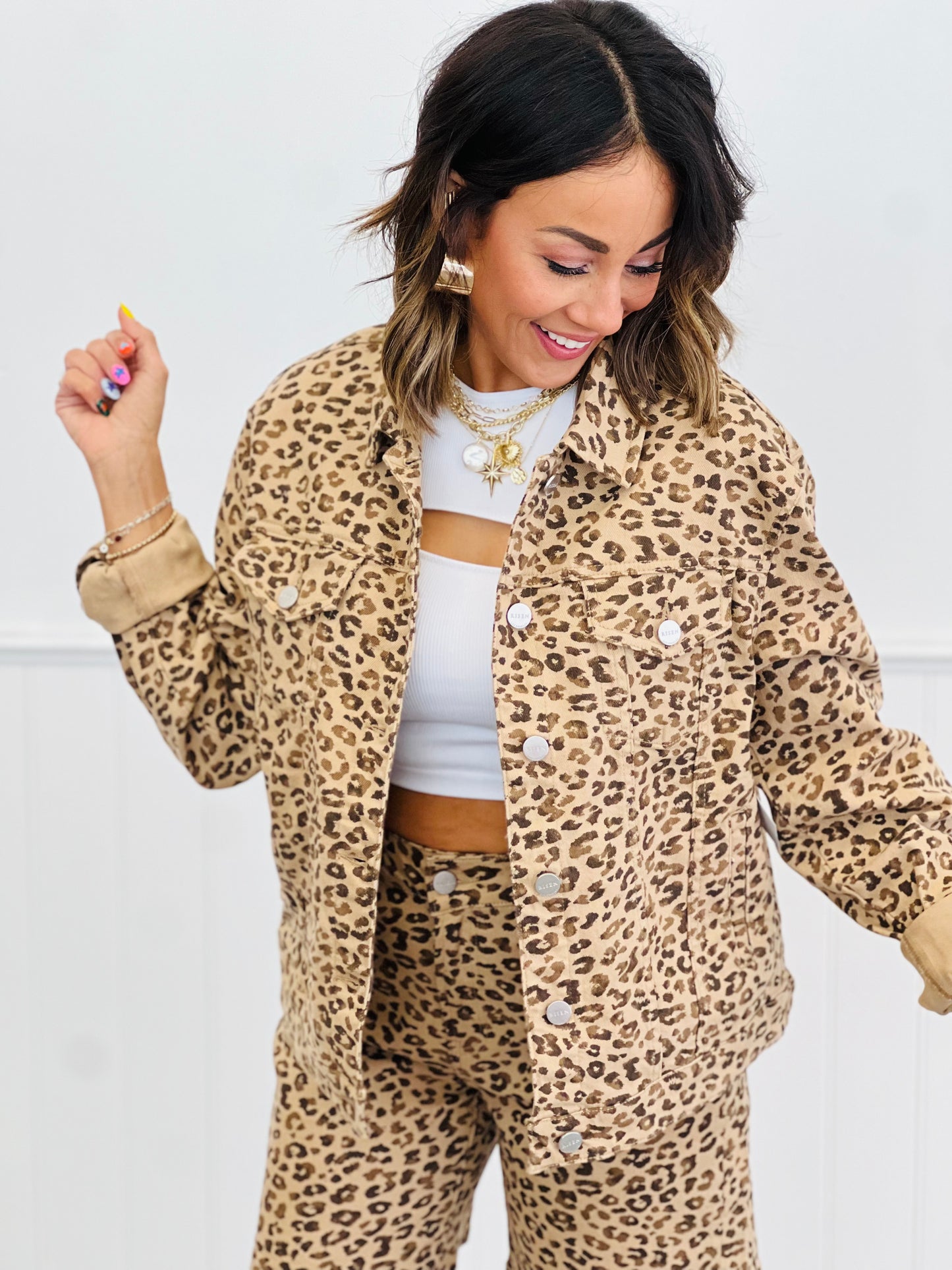 Risen Camel Leopard Jacket (Reg & Plus)