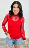 Mesh Lace Long Sleeve Top (Reg. & Plus)- 16 Colors