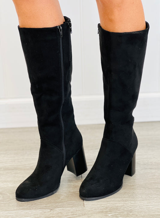 Black Siren Suede Knee High Boots