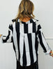 Black/White Striped Satin Shirt (Reg.)