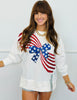 American Flag Bow Sequin Sweatshirt (Reg.)-2 Colors