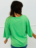 Green Pop Pima Cotton 3/4 Sleeve Boxy Tee (Reg.)