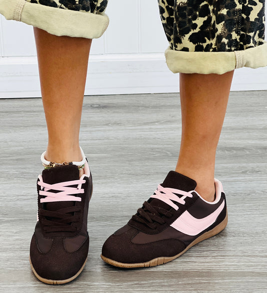 Brown/Pink Run for It Sneakers
