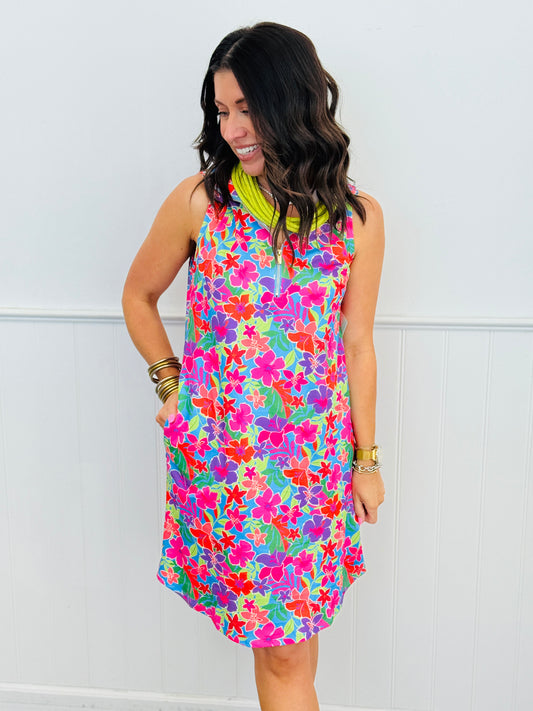 Dear Scarlett Floral Sleeveless Mini Dress (Reg. and Plus)