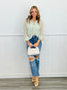 Mint Lace Kathryn Button-Up Blouse (Reg. and Plus)