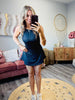 Black Polka Dot Drop Waist Mini Skort Dress (Reg.)