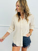 Oatmeal Striped Linen Button Down Shirt (Reg.)