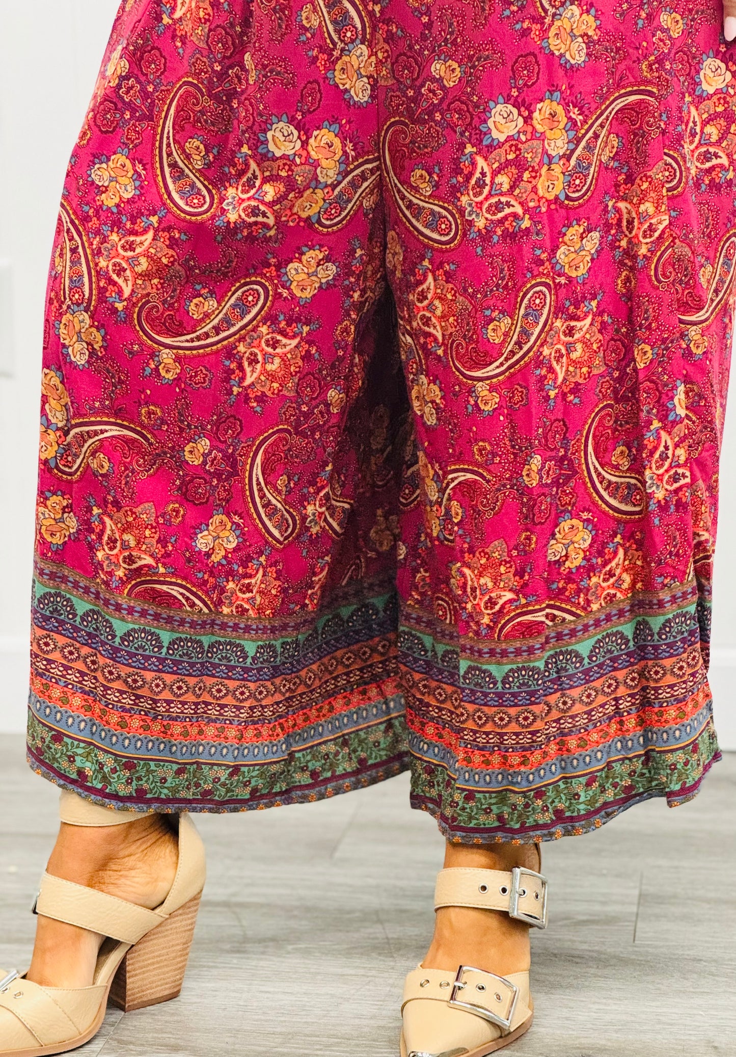 Magenta Challis Jumpsuit (Reg. and Plus)
