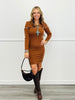 Rustic Brown Cutout Mini Dress (Reg.)