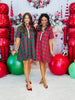 Plaid Placket Collar Mini Dress (Reg. and Plus) - 2 Colors