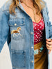 Denim Embroidered Horses Jacket (Reg.)