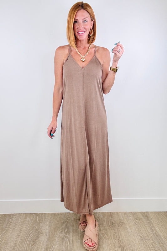 Mocha Modal Racerback Maxi Dress (Reg.)