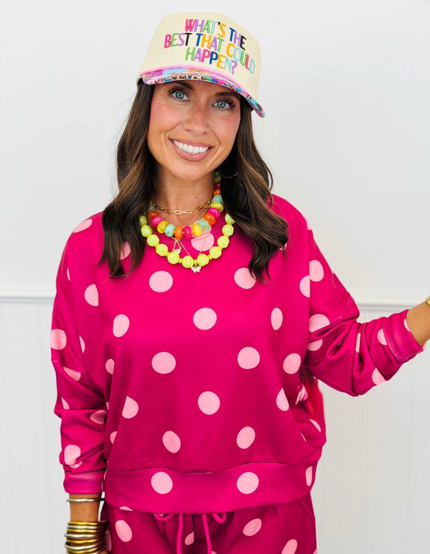 Pink Polka Dot Luna Luxe Pullover Set (Reg. and Plus)