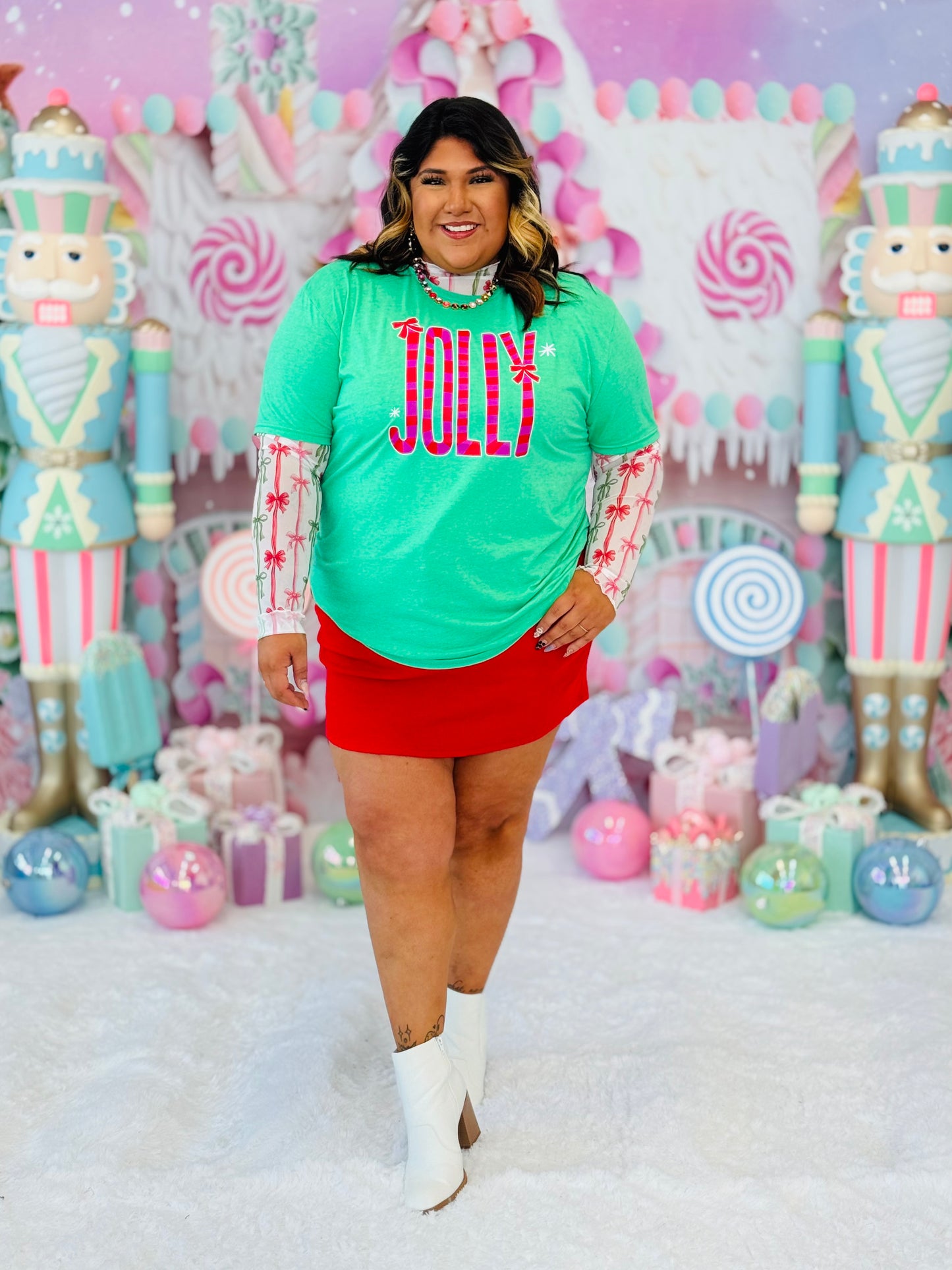 Green Jolly Graphic Tee (Reg. and Plus)