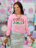 Pink Sequin Holly Jolly Sweatshirt (Reg. and Plus)