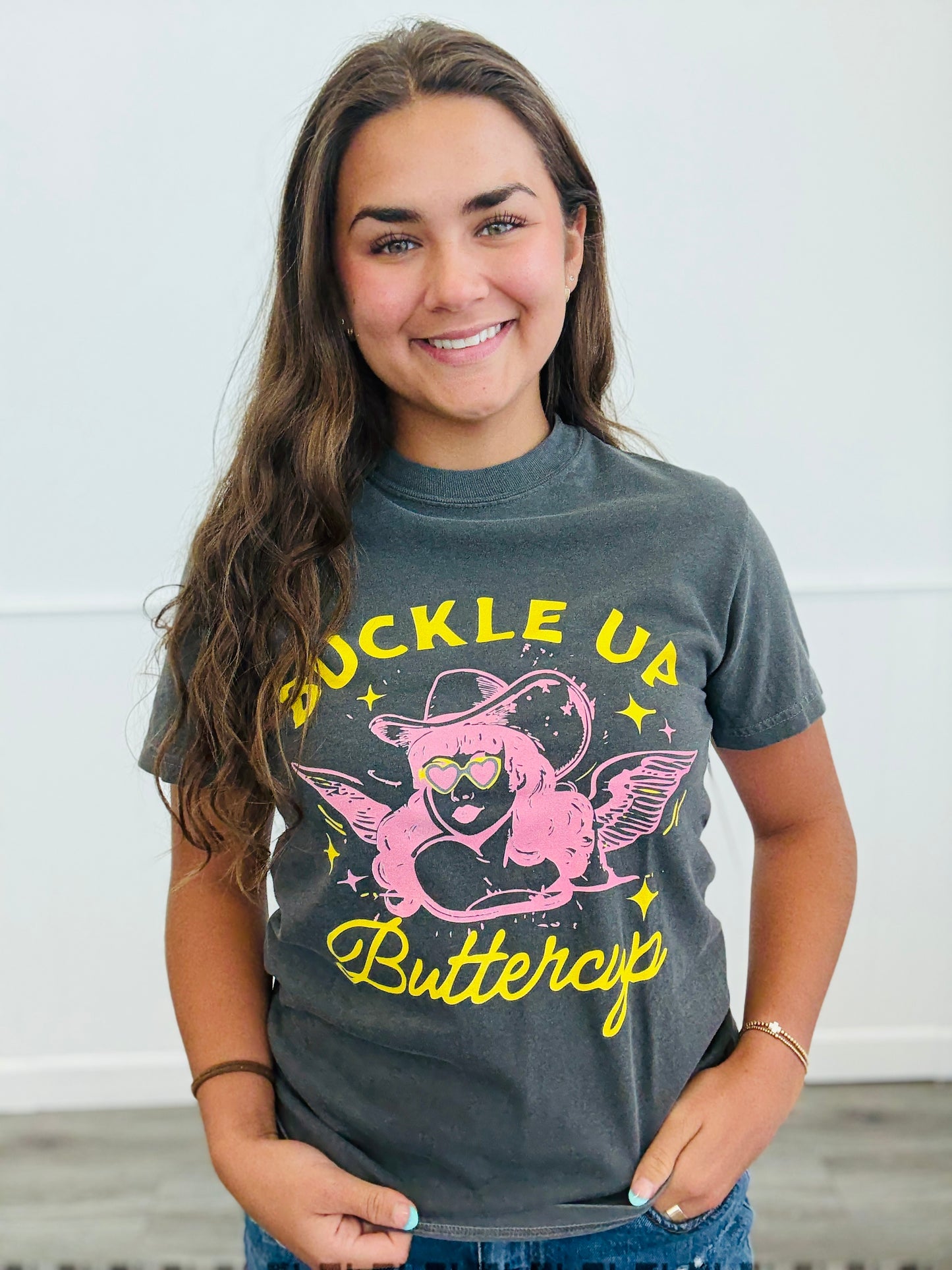 Buckle Up Butter Cup Tee (Reg. and Plus)