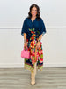 Navy Giant Floral Print Wrap Duster (OS & Plus)