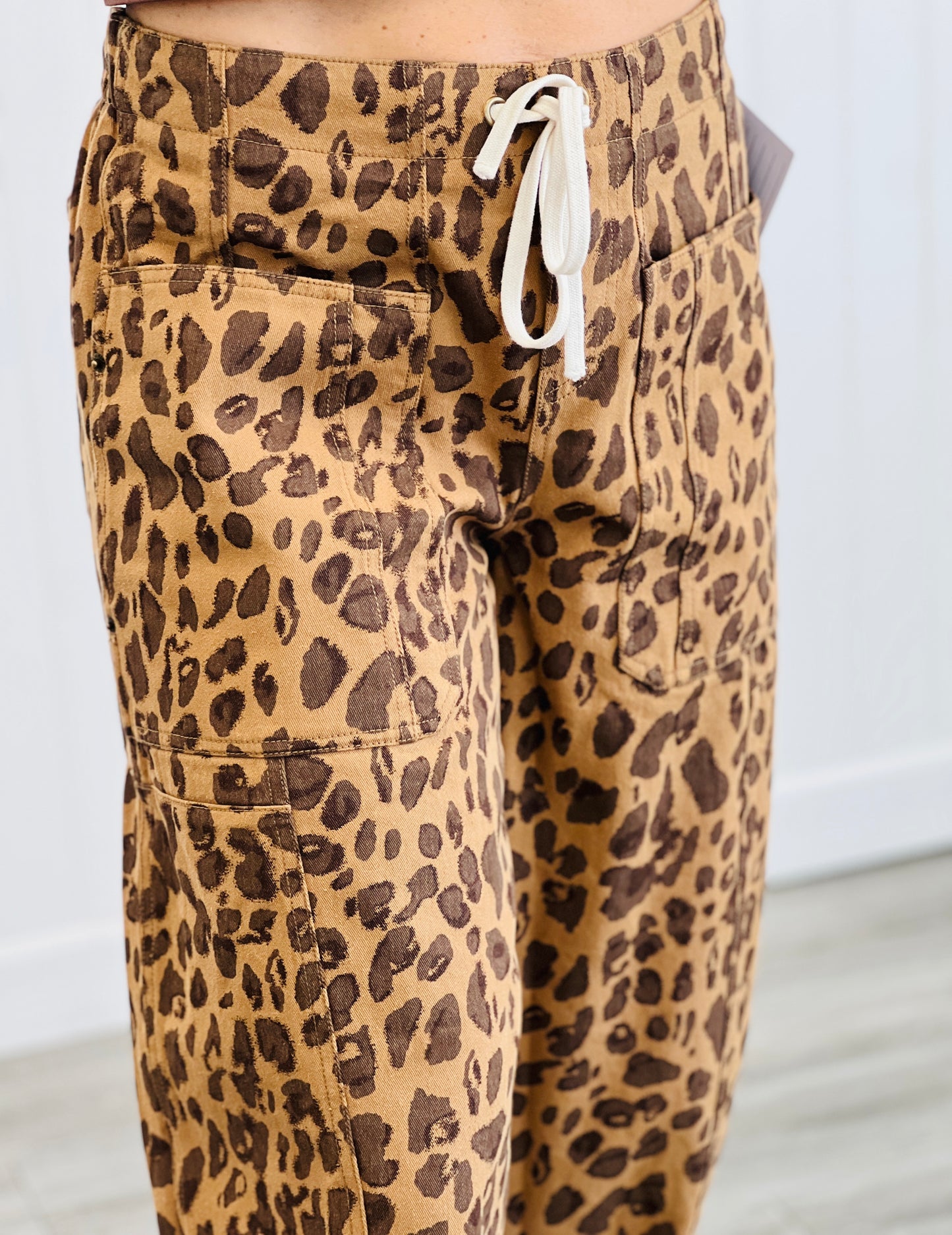 Camel Leopard Wild Side Barrel Pants (Reg.)