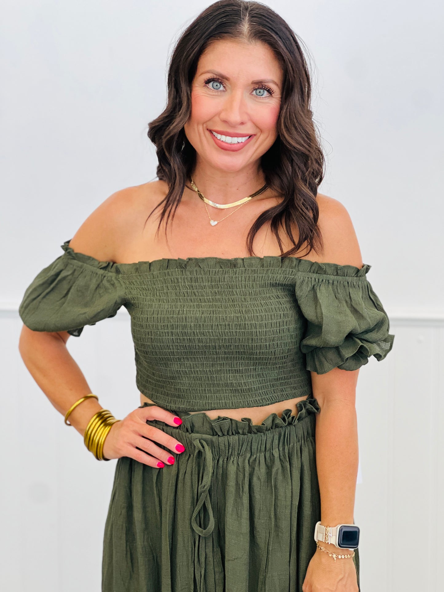 Olive Gypsy Top & Maxi Skirt Set (Reg & Plus)