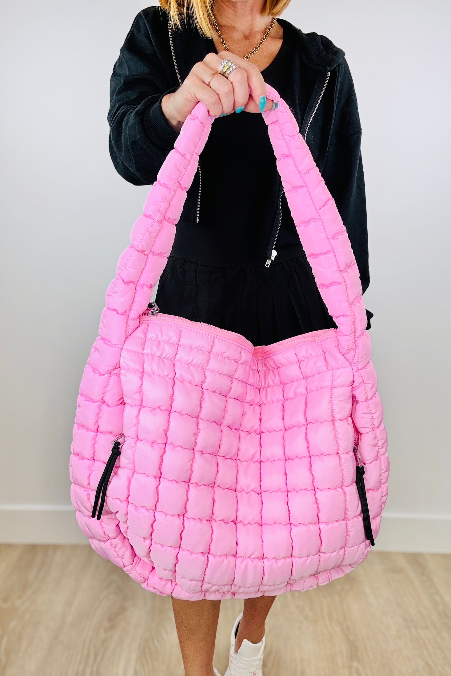 Pink Puffer Quilted Handbag