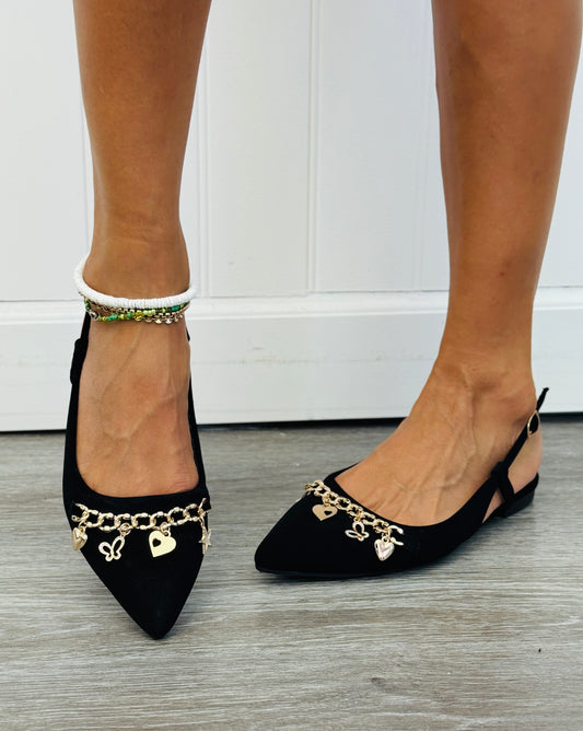 Black Charmed Life Slingback Flats