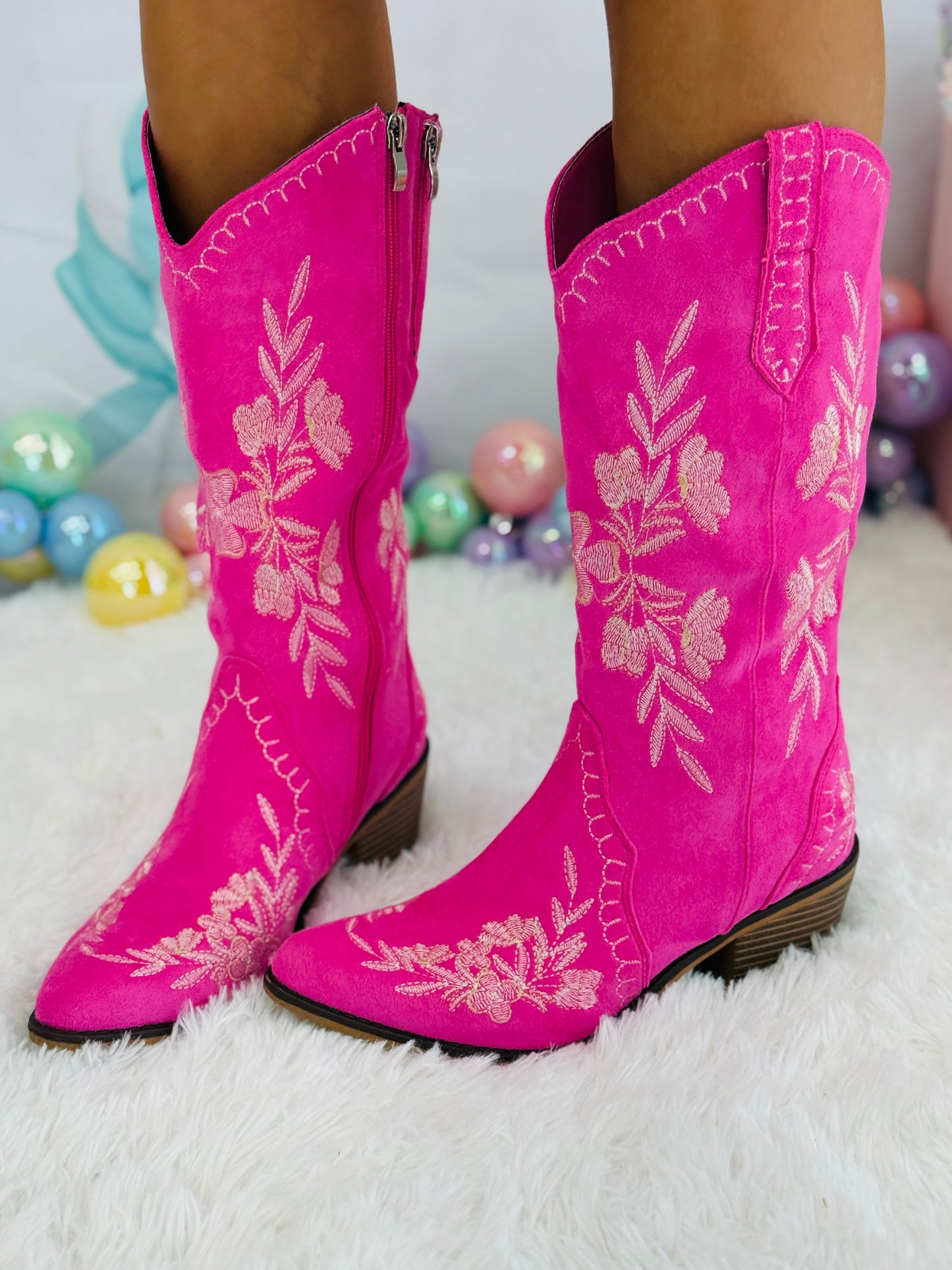 Hot Pink Wildflower Way Western Boots