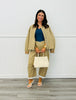 Taupe Polka Dot Zip Up Jacket (Reg. and Plus)