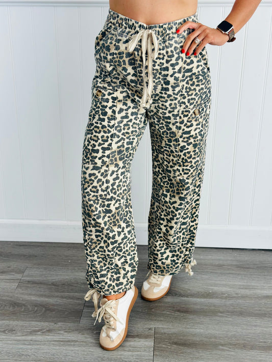 Leopard Pull On Jogger Pants (Reg)