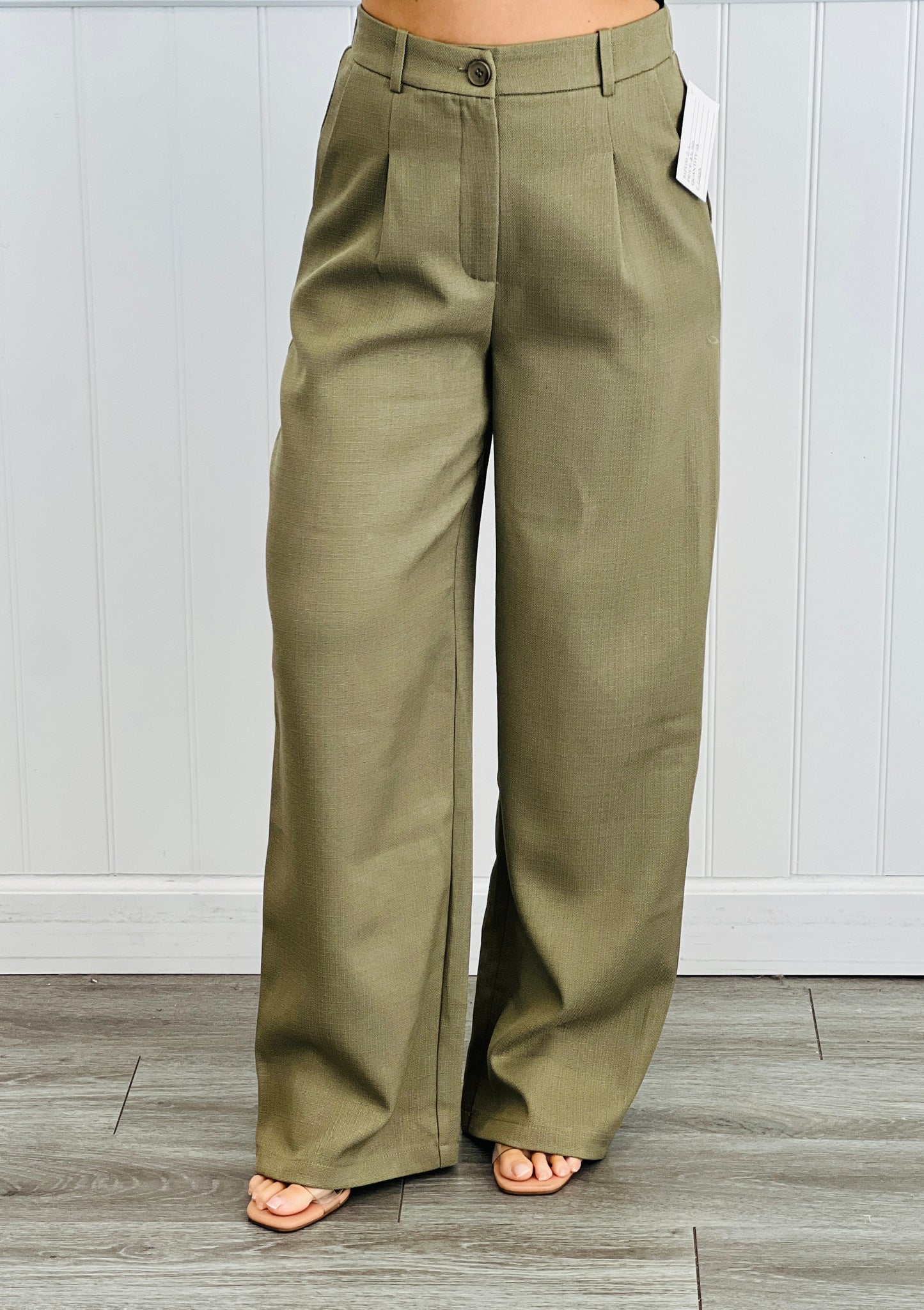 Tweed Wide Leg Trousers (Reg.) -2 Colors