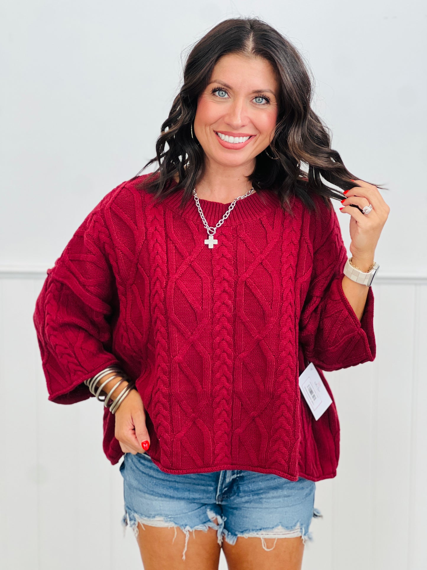 Cable Knit Sweater Top (Reg.) - 2 Colors